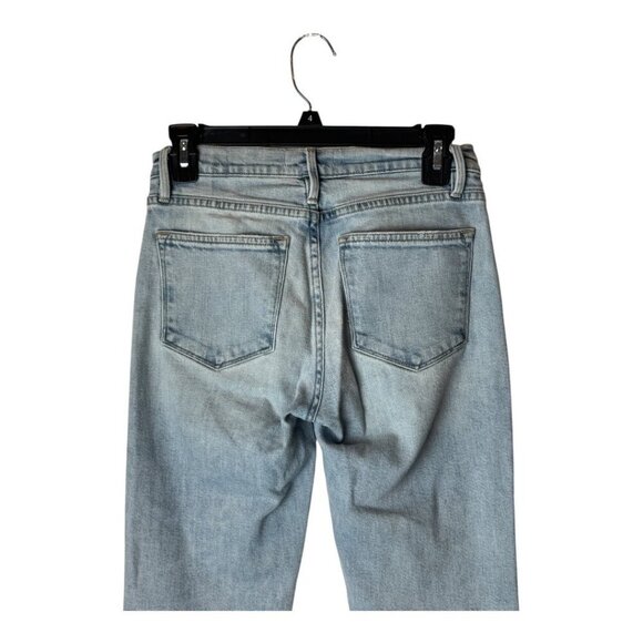 Frame Jeans Women 24 Blue Hemp Blend Bathe Chew Le High Straight‎ Chewed Hem - Picture 4 of 13